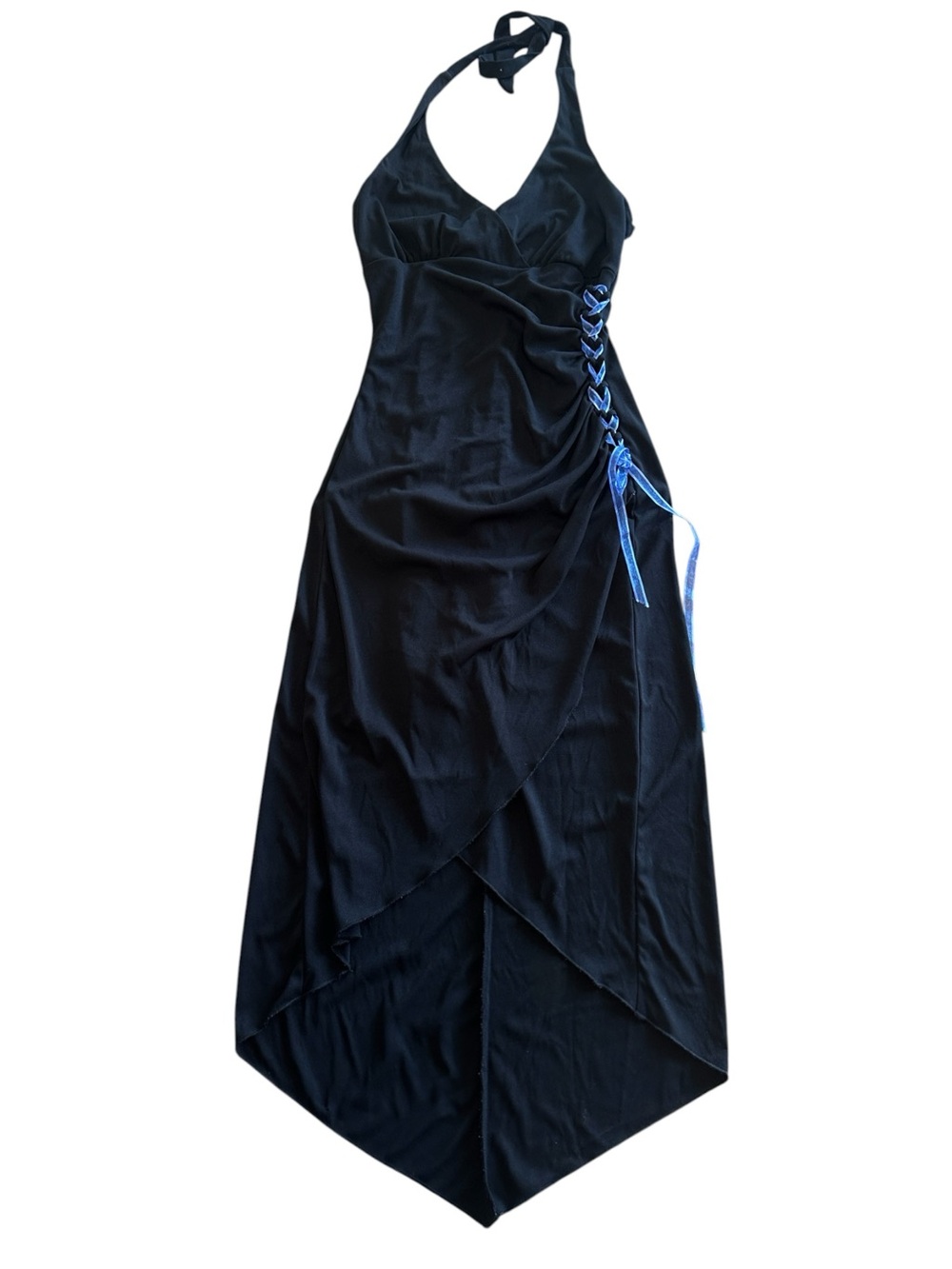 Y2K La Belle Whimsigoth lace up halter dress